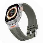 For Apple Watch 46mm / 49mm / 45mm / 44mm Tuobuzhe Woven Texture Silicone Watch Band(Forest Green)
