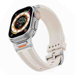 For Apple Watch 46mm / 49mm / 45mm / 44mm Tuobuzhe Woven Texture Silicone Watch Band(Starlight)