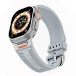 For Apple Watch 46mm / 49mm / 45mm / 44mm Tuobuzhe Woven Texture Silicone Watch Band(Cloudy Gray)
