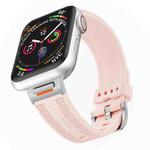 For Apple Watch 42mm / 41mm / 40mm / 38mm Tuobuzhe Woven Texture Silicone Watch Band(Retro Rose)