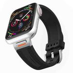 For Apple Watch 42mm / 41mm / 40mm / 38mm Tuobuzhe Woven Texture Silicone Watch Band(Black)