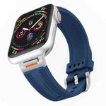 For Apple Watch 42mm / 41mm / 40mm / 38mm Tuobuzhe Woven Texture Silicone Watch Band(Midnight Blue)