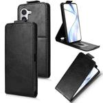 For Fujitsu Arrows Alpha F-51F Magnetic Vertical Flip Leather Phone Case with Buckle(Black)