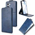 For Fujitsu Arrows Alpha F-51F Magnetic Vertical Flip Leather Phone Case with Buckle(Blue)