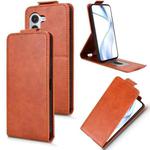 For Fujitsu Arrows Alpha F-51F Magnetic Vertical Flip Leather Phone Case with Buckle(Brown)