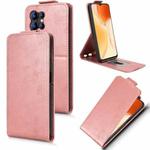 For Oukitel C1 / C1 Pro Magnetic Vertical Flip Leather Phone Case with Buckle(Rose Gold)