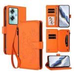 For OnePlus Nord N30 SE 5G Butterfly Love Flower Multi-card Zipper Wallet Leather Phone Case(Orange)