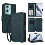 For OnePlus Nord N30 SE 5G Butterfly Love Flower Multi-card Zipper Wallet Leather Phone Case(Dark Green)