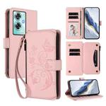 For OnePlus Nord N30 SE 5G Butterfly Love Flower Multi-card Zipper Wallet Leather Phone Case(Pink)