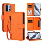 For OnePlus 13T Butterfly Love Flower Multi-card Zipper Wallet Leather Phone Case(Orange)