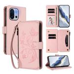 For OnePlus 13T Butterfly Love Flower Multi-card Zipper Wallet Leather Phone Case(Pink)