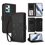 For OnePlus Nord 2 Lite 5G / CE 2 Lite Butterfly Love Flower Multi-card Zipper Wallet Leather Phone Case(Black)