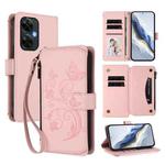 For OnePlus Nord CE 3 Lite 5G / N30 5G Butterfly Love Flower Multi-card Zipper Wallet Leather Phone Case(Pink)