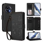 For OnePlus 11R 5G / Ace 2 5G Butterfly Love Flower Multi-card Zipper Wallet Leather Phone Case(Black)