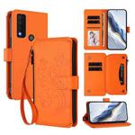 For TCL 30 XE 5G / 30 V 5G / T781S Butterfly Love Flower Multi-card Zipper Wallet Leather Phone Case(Orange)