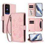 For TCL 50 5G / 50 XE NxtPaper 5G Butterfly Love Flower Multi-card Zipper Wallet Leather Phone Case(Pink)