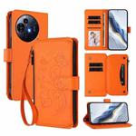 For TCL 50 NxtPaper / 50 Pro NxtPaper 5G Butterfly Love Flower Multi-card Zipper Wallet Leather Phone Case(Orange)