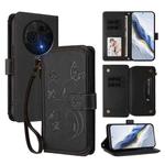 For TCL 60 NxtPaper Butterfly Love Flower Multi-card Zipper Wallet Leather Phone Case(Black)
