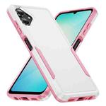 For Samsung Galaxy A06 4G / 5G Pioneer Armor Heavy Duty PC + TPU Phone Case(White+Pink)