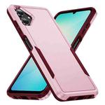 For Samsung Galaxy A06 4G / 5G Pioneer Armor Heavy Duty PC + TPU Phone Case(Pink+Rose Red)