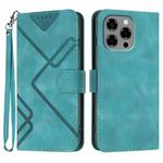 For Doogee Note 58 / Note 58 Pro Line Pattern Skin Feel Leather Phone Case(Light Blue)