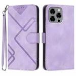 For Doogee Note 58 / Note 58 Pro Line Pattern Skin Feel Leather Phone Case(Light Purple)