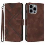 For Doogee Note 58 / Note 58 Pro Line Pattern Skin Feel Leather Phone Case(Coffee)