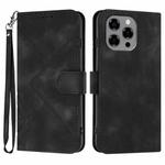 For Doogee Note 58 / Note 58 Pro Line Pattern Skin Feel Leather Phone Case(Black)