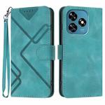 For Oukitel C51 Line Pattern Skin Feel Leather Phone Case(Light Blue)