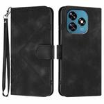 For Oukitel C51 Line Pattern Skin Feel Leather Phone Case(Black)
