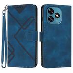 For Oukitel C51 Line Pattern Skin Feel Leather Phone Case(Royal Blue)