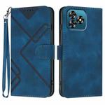 For Oukitel C53 Line Pattern Skin Feel Leather Phone Case(Royal Blue)
