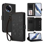 For Realme 11 5G Global / C67 5G India Butterfly Love Flower Multi-card Zipper Wallet Leather Phone Case(Black)