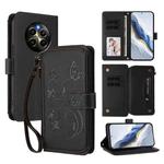 For Realme 12 Pro / 12 Pro+ / P1 Pro 5G Butterfly Love Flower Multi-card Zipper Wallet Leather Phone Case(Black)