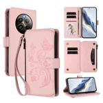 For Realme 13 / 12 4G / P1 5G Global Butterfly Love Flower Multi-card Zipper Wallet Leather Phone Case(Pink)