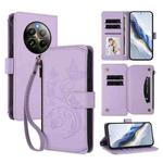 For Realme 13 / 12 4G / P1 5G Global Butterfly Love Flower Multi-card Zipper Wallet Leather Phone Case(Light Purple)