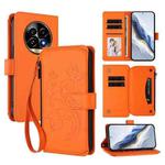 For Realme 13 Pro / 13 Pro+ 5G Global Butterfly Love Flower Multi-card Zipper Wallet Leather Phone Case(Orange)