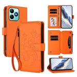 For Realme C53 / C51 4G Global Butterfly Love Flower Multi-card Zipper Wallet Leather Phone Case(Orange)