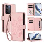 For Realme C75 4G Global / 14x 5G India Butterfly Love Flower Multi-card Zipper Wallet Leather Phone Case(Pink)