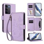 For Realme C75 4G Global / 14x 5G India Butterfly Love Flower Multi-card Zipper Wallet Leather Phone Case(Light Purple)