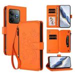 For Realme GT 6 5G / GT 6T 5G Global Butterfly Love Flower Multi-card Zipper Wallet Leather Phone Case(Orange)