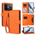 For Realme GT3 5G /  GT Neo 5 240W Butterfly Love Flower Multi-card Zipper Wallet Leather Phone Case(Orange)