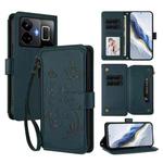 For Realme GT3 5G /  GT Neo 5 240W Butterfly Love Flower Multi-card Zipper Wallet Leather Phone Case(Dark Green)