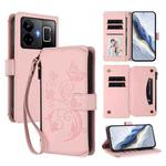 For Realme GT3 5G /  GT Neo 5 240W Butterfly Love Flower Multi-card Zipper Wallet Leather Phone Case(Pink)
