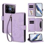 For Realme GT3 5G /  GT Neo 5 240W Butterfly Love Flower Multi-card Zipper Wallet Leather Phone Case(Light Purple)
