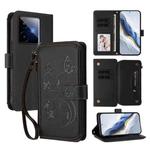 For Realme GT 7 5G India Butterfly Love Flower Multi-card Zipper Wallet Leather Phone Case(Black)