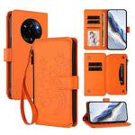 For Realme Narzo 80 Pro  Butterfly Love Flower Multi-card Zipper Wallet Leather Phone Case(Orange)