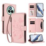 For Realme P3 Pro 5G Global Butterfly Love Flower Multi-card Zipper Wallet Leather Phone Case(Pink)