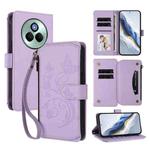 For Realme P3 Pro 5G Global Butterfly Love Flower Multi-card Zipper Wallet Leather Phone Case(Light Purple)