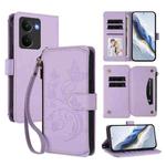 For Realme P3 Ultra 5G Global Butterfly Love Flower Multi-card Zipper Wallet Leather Phone Case(Light Purple)